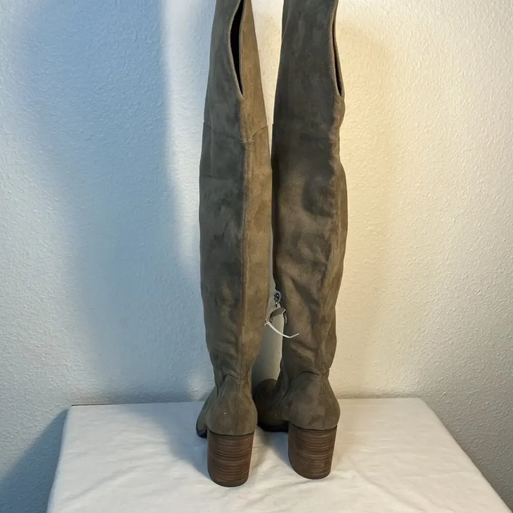 NWOT BP Luke Over-the-Knee Boot (Women) brown boots block heel chunky heel‎
